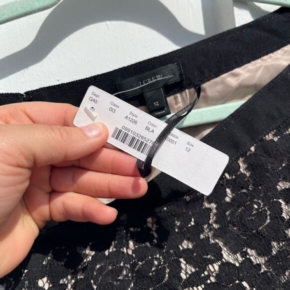 J Crew Floral Lace Contrast Stripe Skirt NWT - Picture 6 of 8